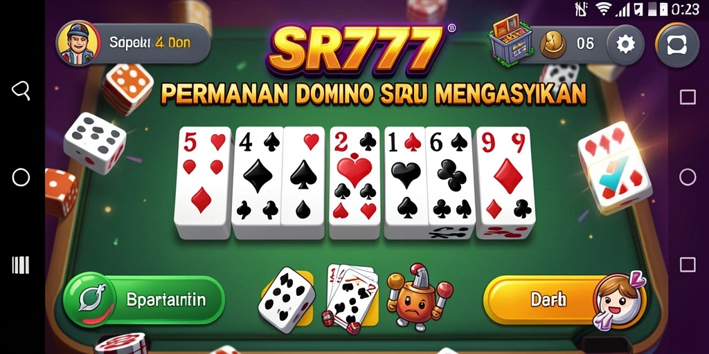 Screenshot utama menunjukkan keseruan bermain Domino di SR777.